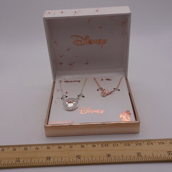 Disney Mommy & Me Fined Plated Silver 14" + 2" & 16" + 2" Necklaces - Picture 5 of 15